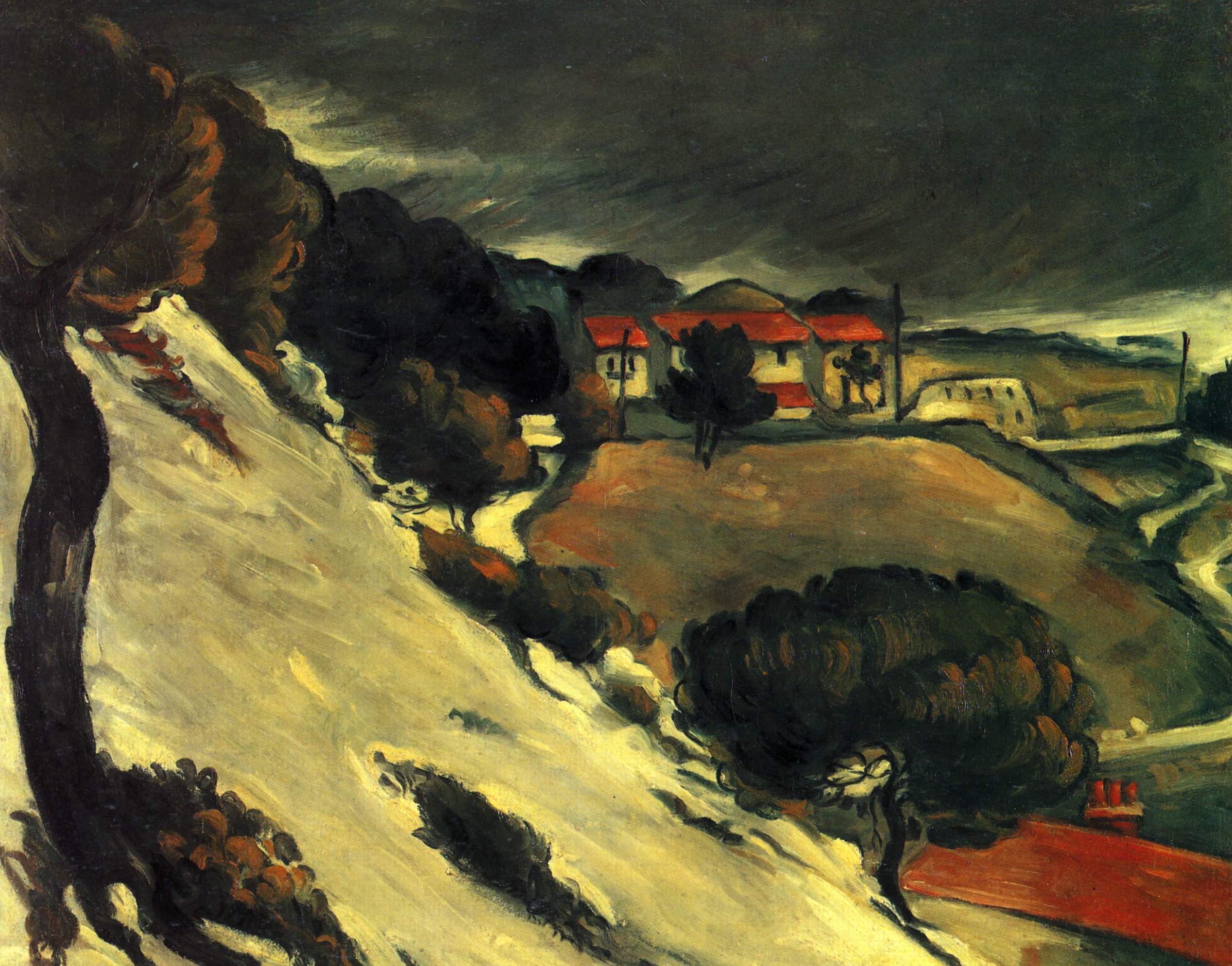 L'Estaque under Snow (1870) Paul Cézanne tablo - Dekolata