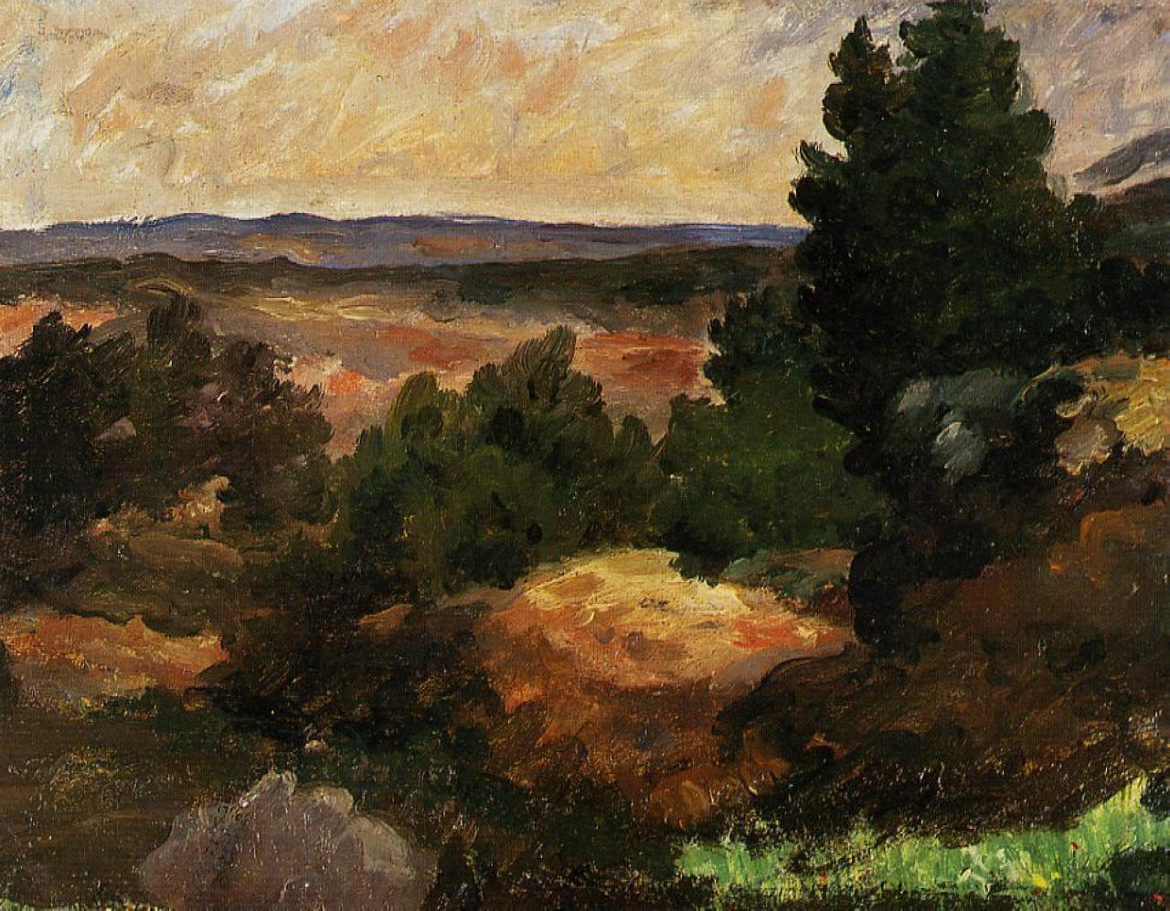 Landscape (1867) Paul Cézanne tablo - Dekolata