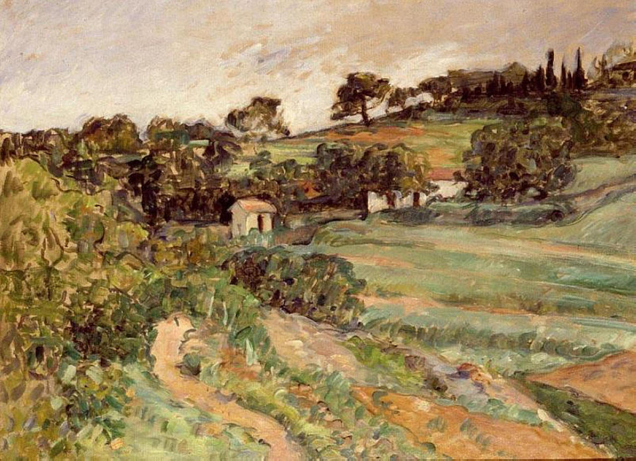 Landscape in Provence (1875) Paul Cézanne tablo - Dekolata