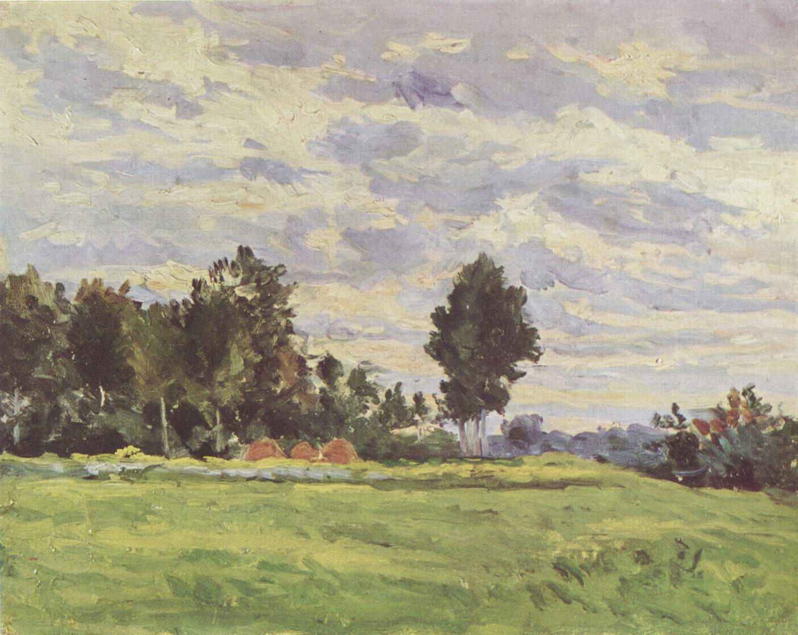 Landscape in the Ile de France (1865) Paul Cézanne tablo - Dekolata