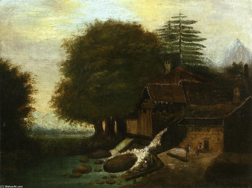 Landscape with Mill (1860) Paul Cézanne tablo - Dekolata
