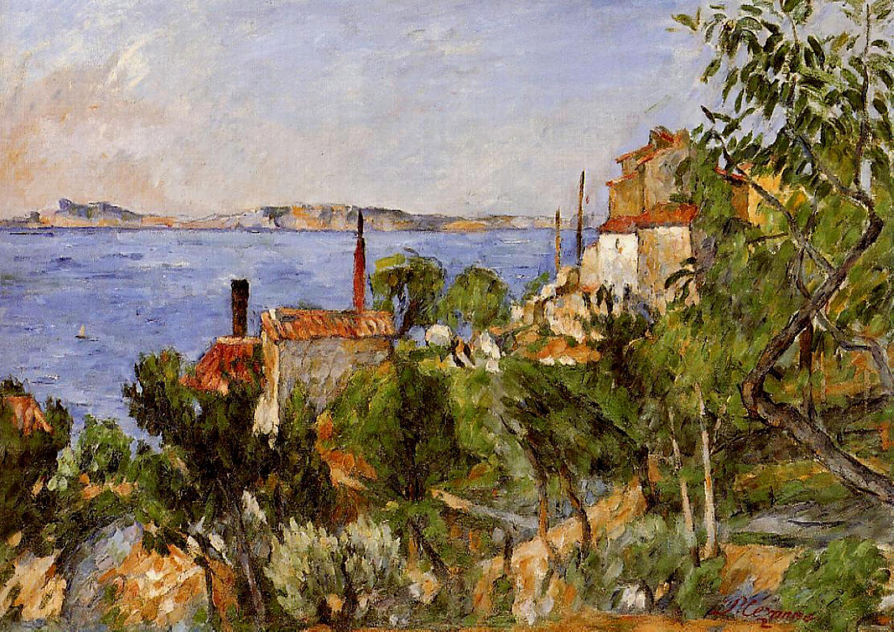 Landscape. Study after Nature (1876) Paul Cézanne tablo - Dekolata