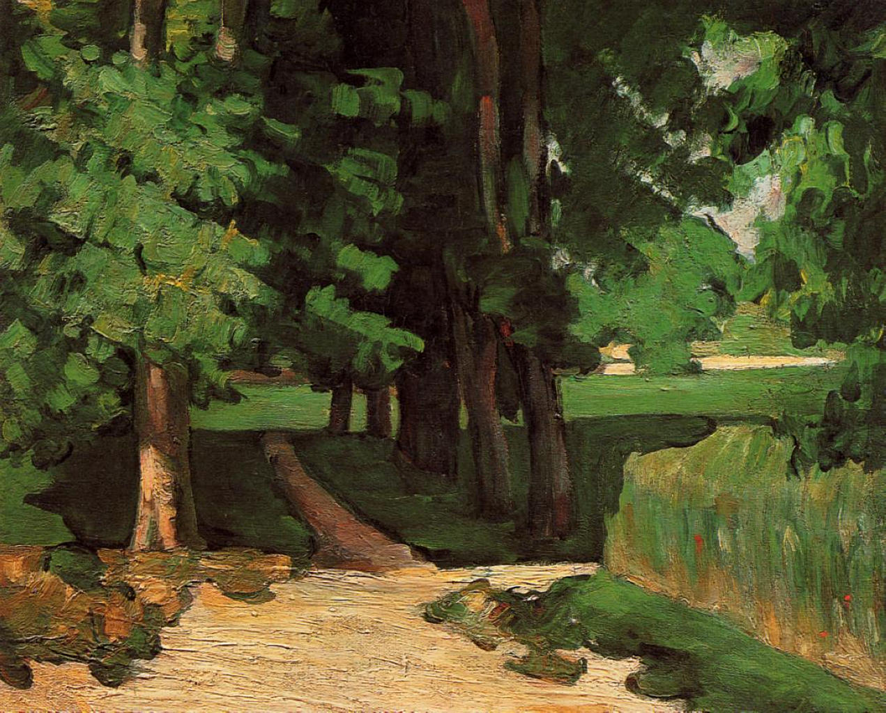 Lane of Chestnut Trees at the Jas de Bouffan (1871) Paul Cézanne tablo - Dekolata