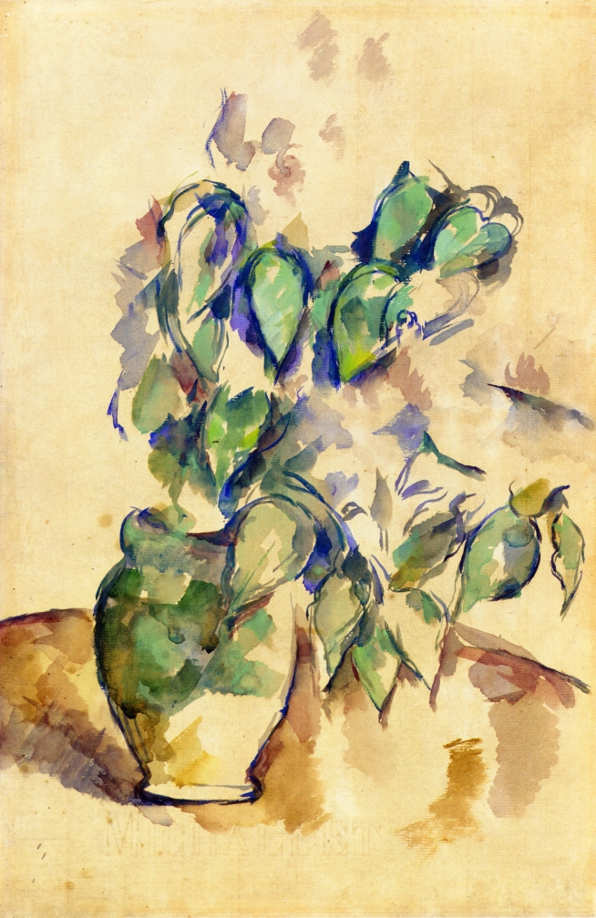 Leaves in a Green Pot (1902) Paul Cézanne tablo - Dekolata