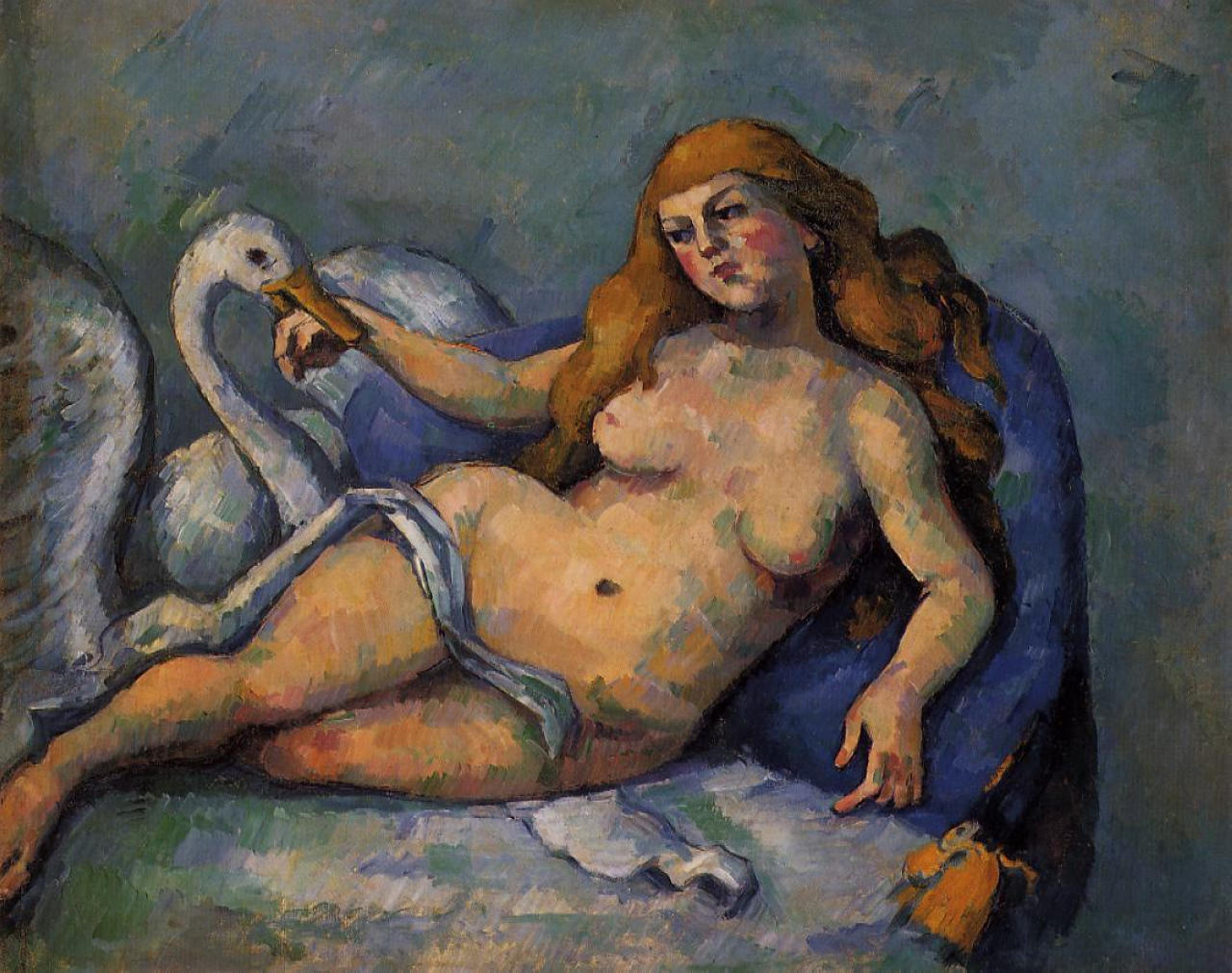 Leda and the Swan (1882) Paul Cézanne tablo - Dekolata
