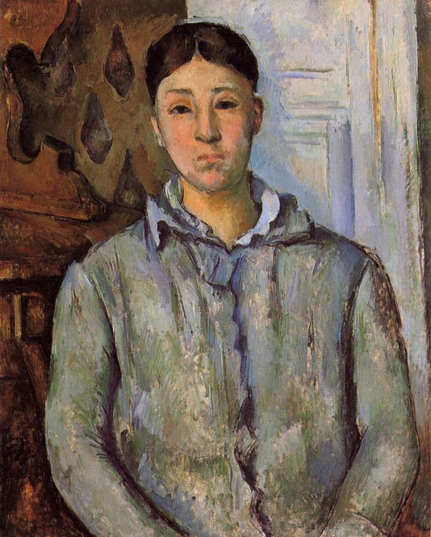 Madame Cezanne in Blue (1890) Paul Cézanne tablo - Dekolata