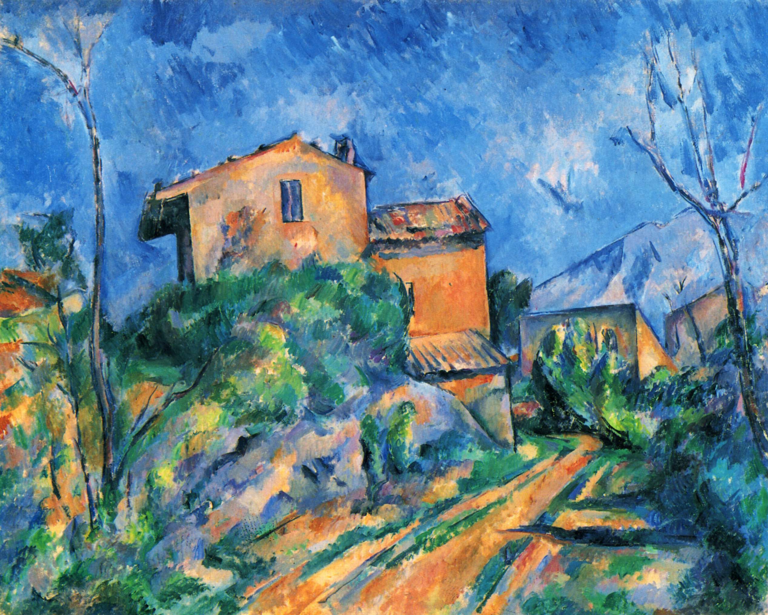 Maison Maria with a View of Chateau Noir (1895) – Paul Cézanne Tablo