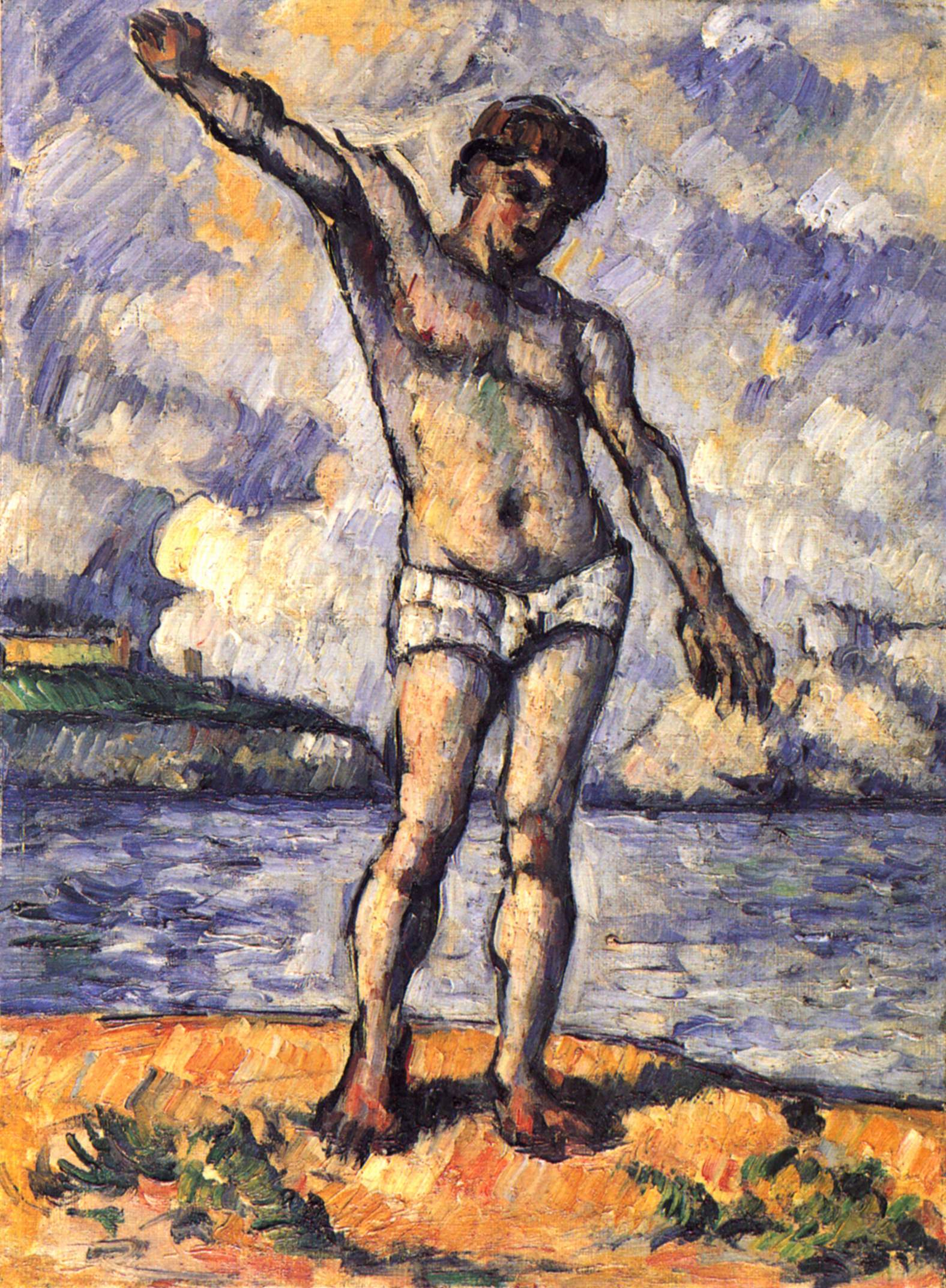Man Standing, Arms Extended (1878) – Paul Cézanne Tablo
