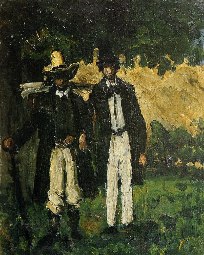 Marion and Valabregue Posing for a Picture (1866) Paul Cézanne tablo - Dekolata