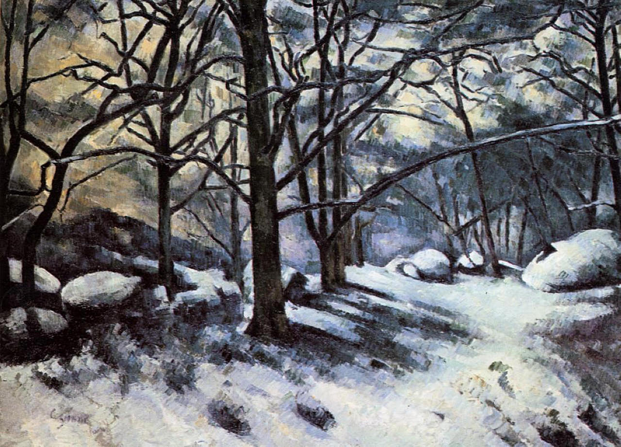 Melting Snow. Fontainbleau (1880) Paul Cézanne tablo - Dekolata