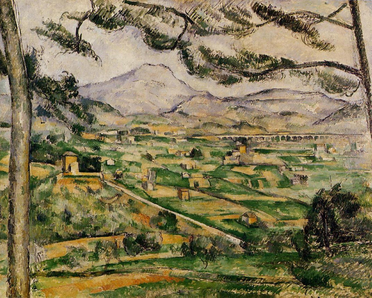 Mont Sainte Victoire with Large Pine (1887) Paul Cézanne tablo - Dekolata