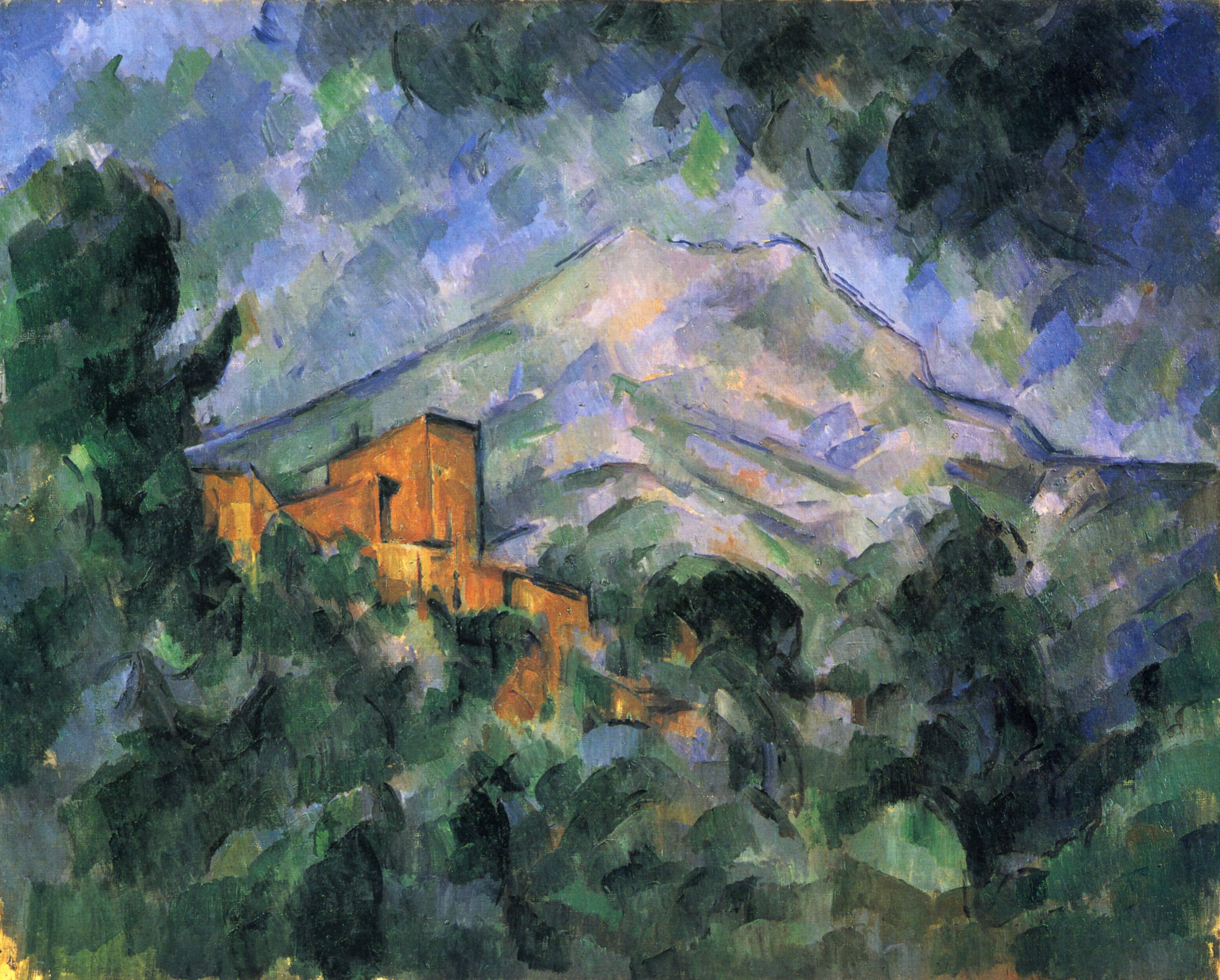 Montagne Sainte Victoire and the Black Chateau (1905) Paul Cézanne tablo - Dekolata