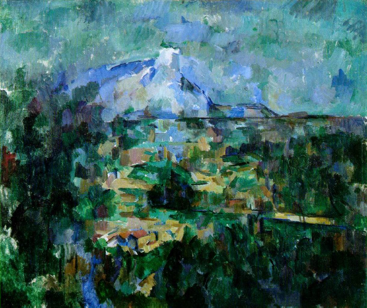 Montagne Sainte Victoire from Lauves (1905) Paul Cézanne tablo - Dekolata