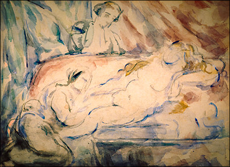 Nude Female with Attendants (1880) Paul Cézanne tablo - Dekolata