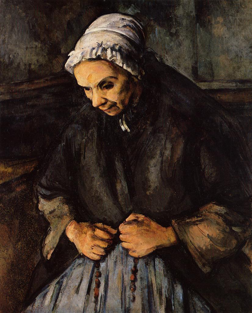 Old Woman with a Rosary (1896) Paul Cézanne tablo - Dekolata
