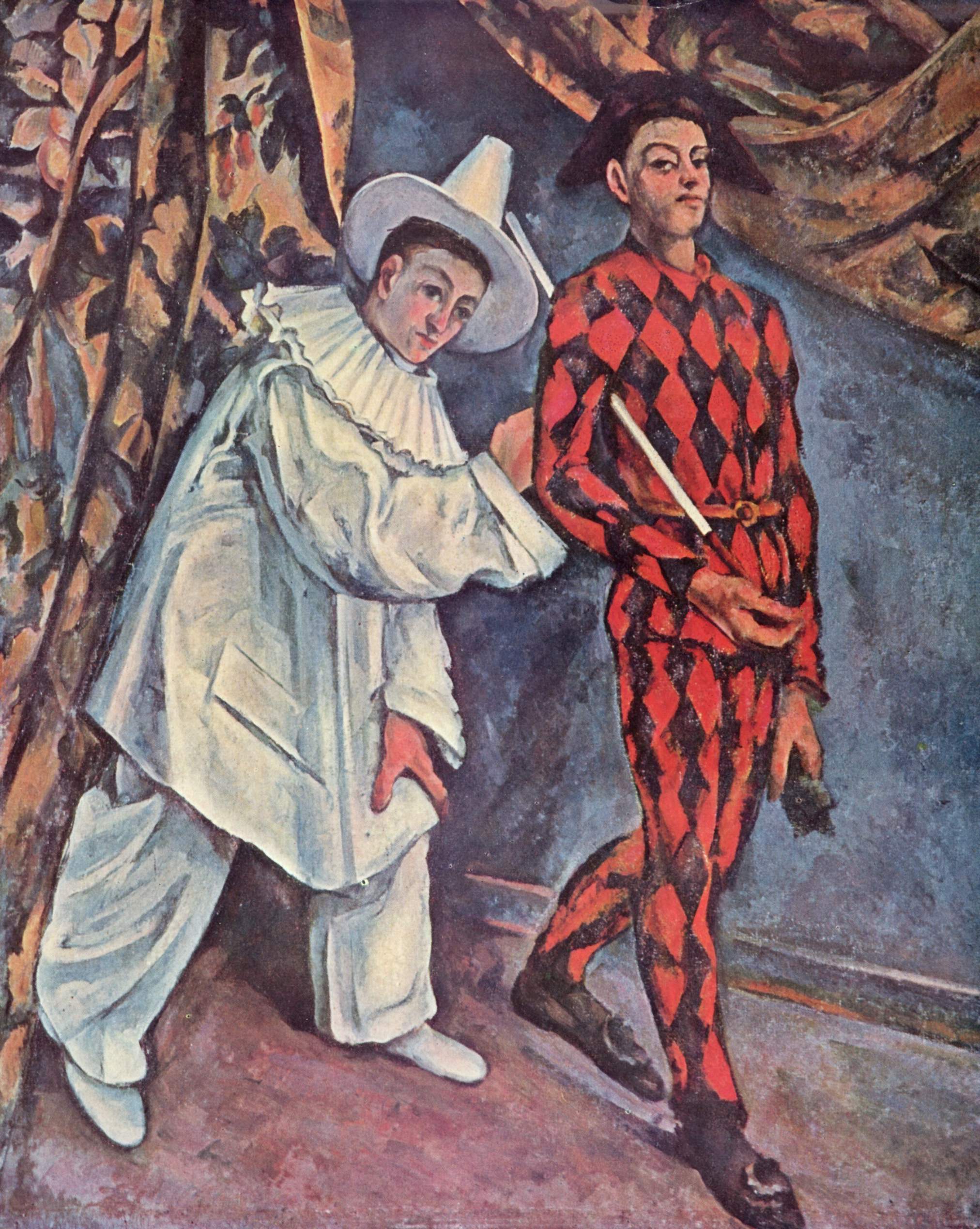 Pierrot and Harlequin (Mardi Gras) (1888) Paul Cézanne tablo - Dekolata