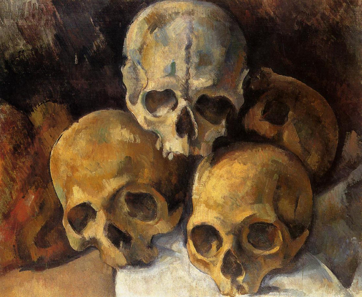Pyramid of skulls (1900) – Paul Cézanne Tablo