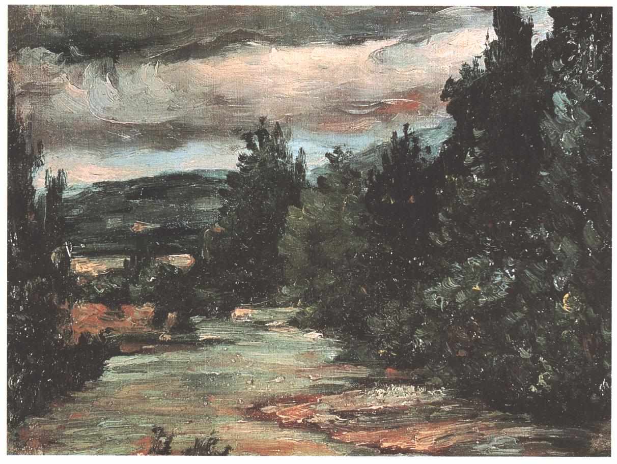 River in the plain (1868) Paul Cézanne tablo - Dekolata