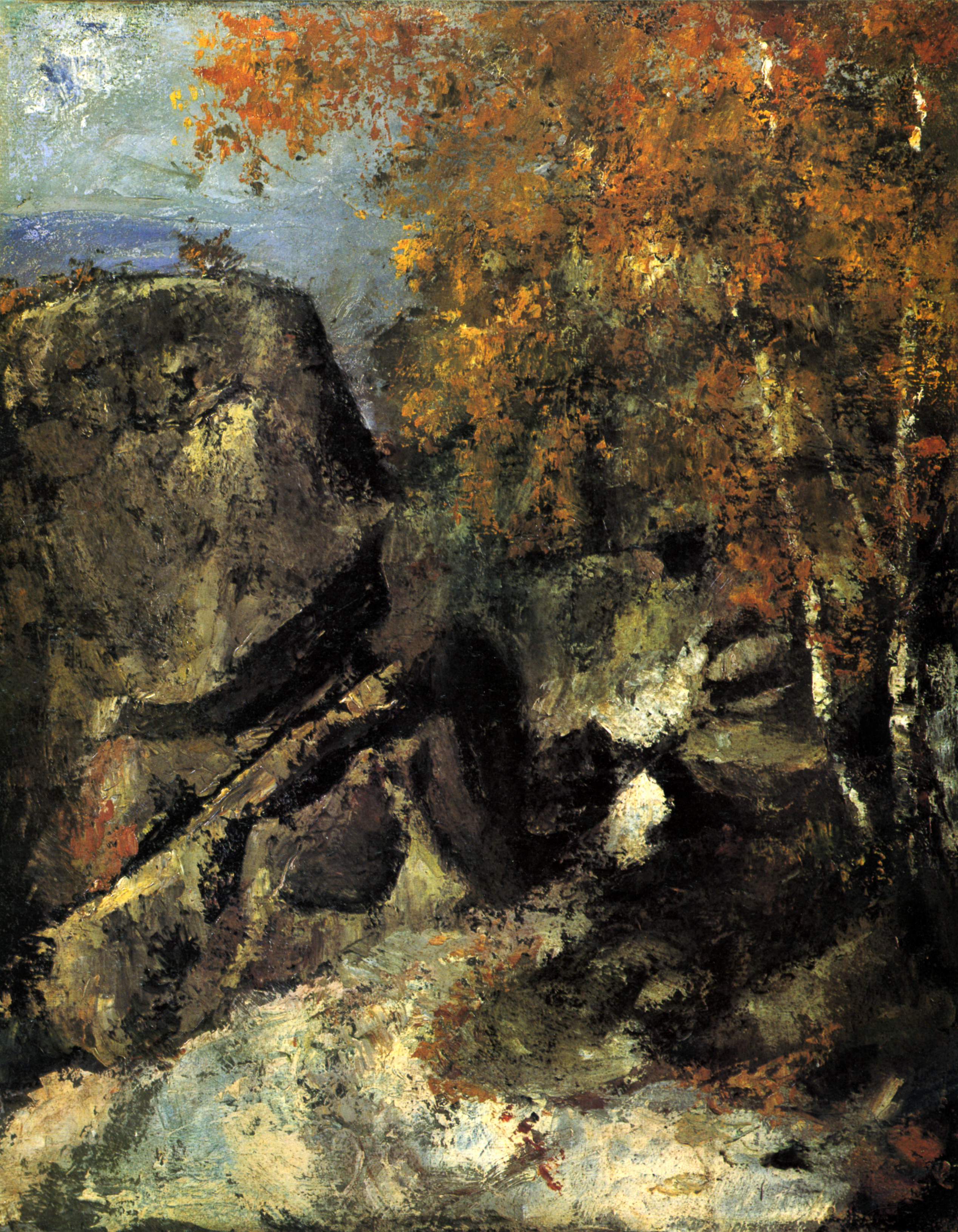 Rock in the Forest of Fontainbleau (1868) Paul Cézanne tablo - Dekolata