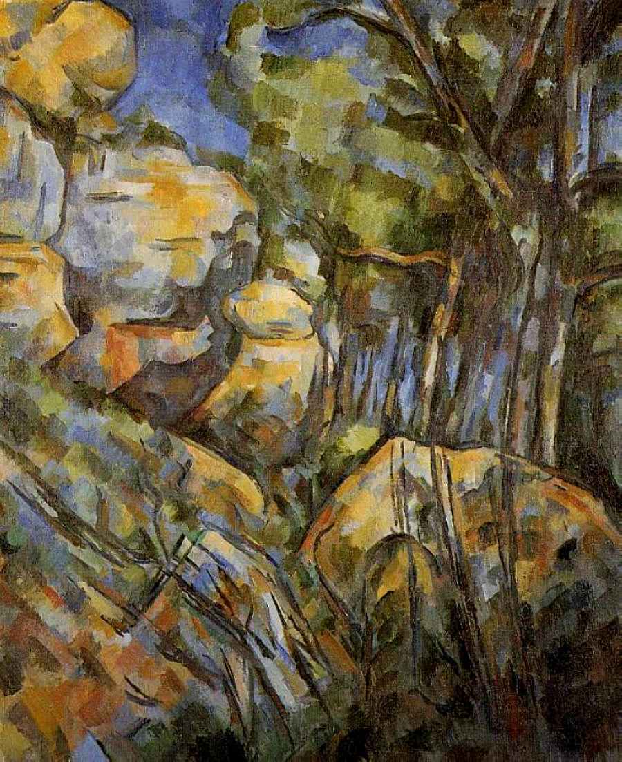 Rocks near the Caves below the Chateau Noir (1904) Paul Cézanne tablo - Dekolata