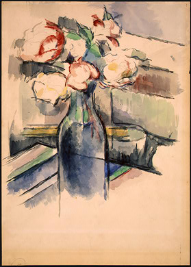 Roses in a Bottle (1904) Paul Cézanne tablo - Dekolata