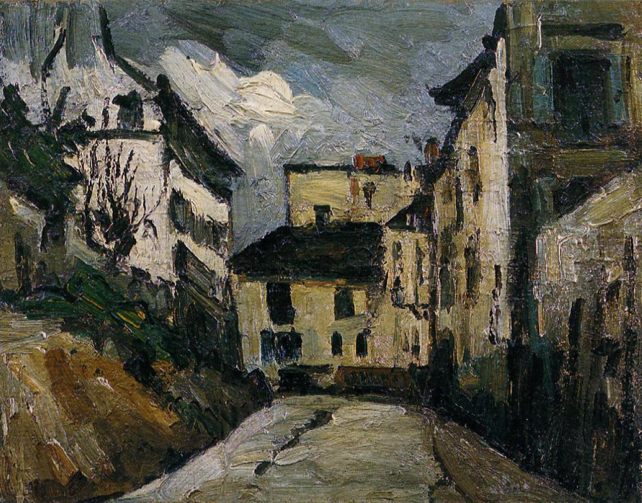 Rue des Saules. Montmartre (1867) Paul Cézanne tablo - Dekolata