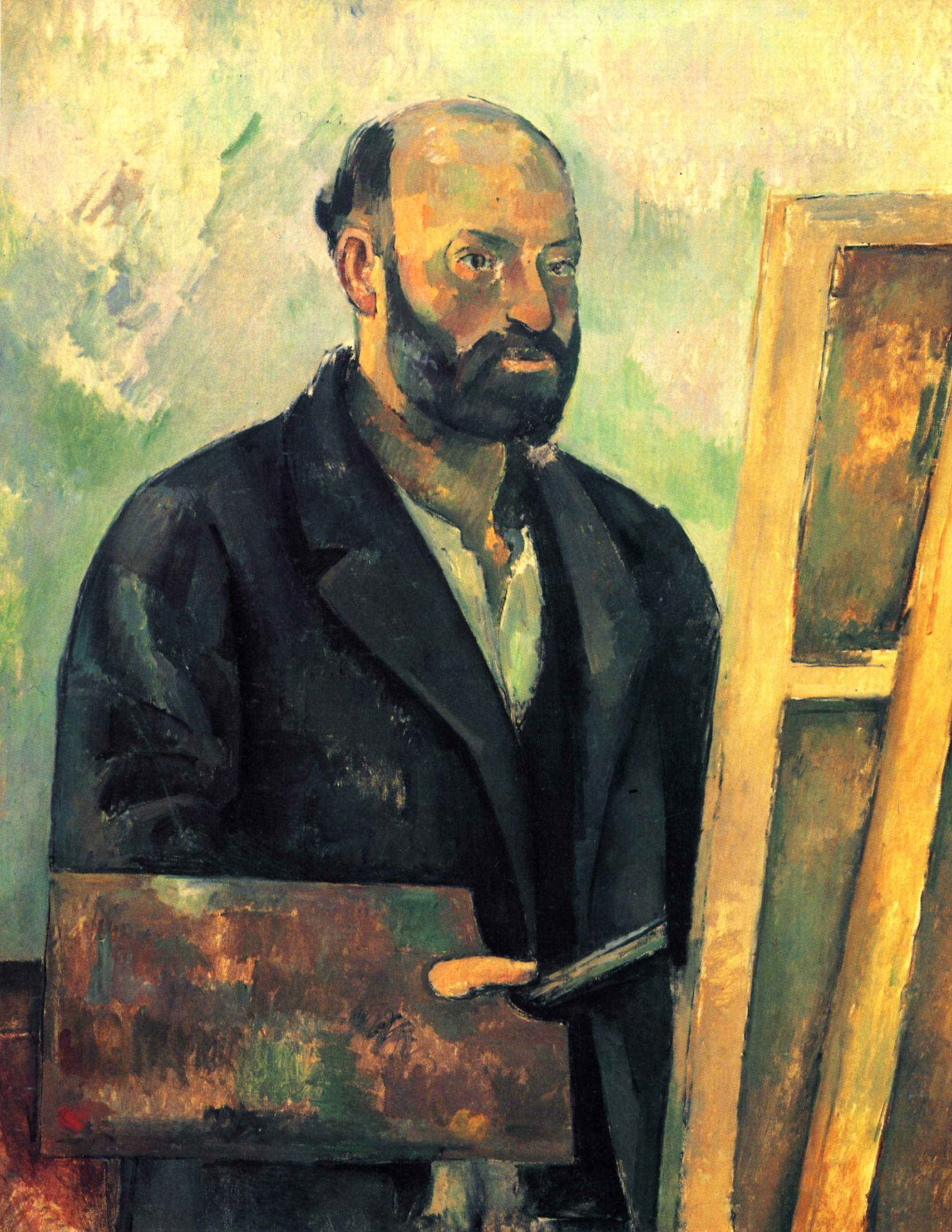 Self Portrait with Palette (1890) Paul Cézanne tablo - Dekolata