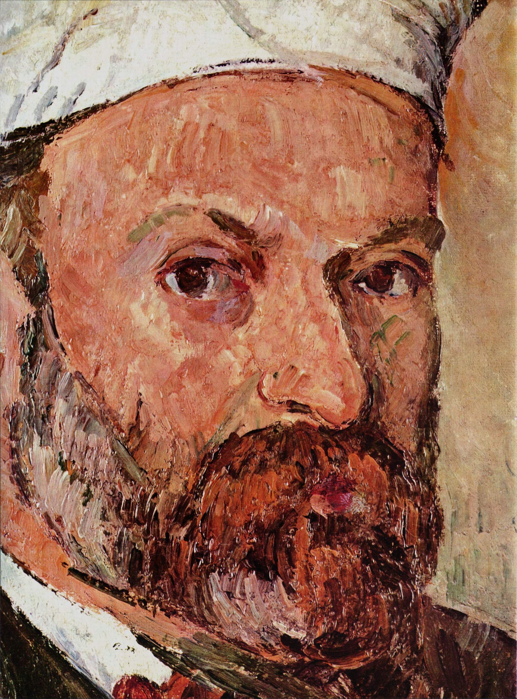 Self portrait with white turbaned (detail) (1882) Paul Cézanne tablo - Dekolata