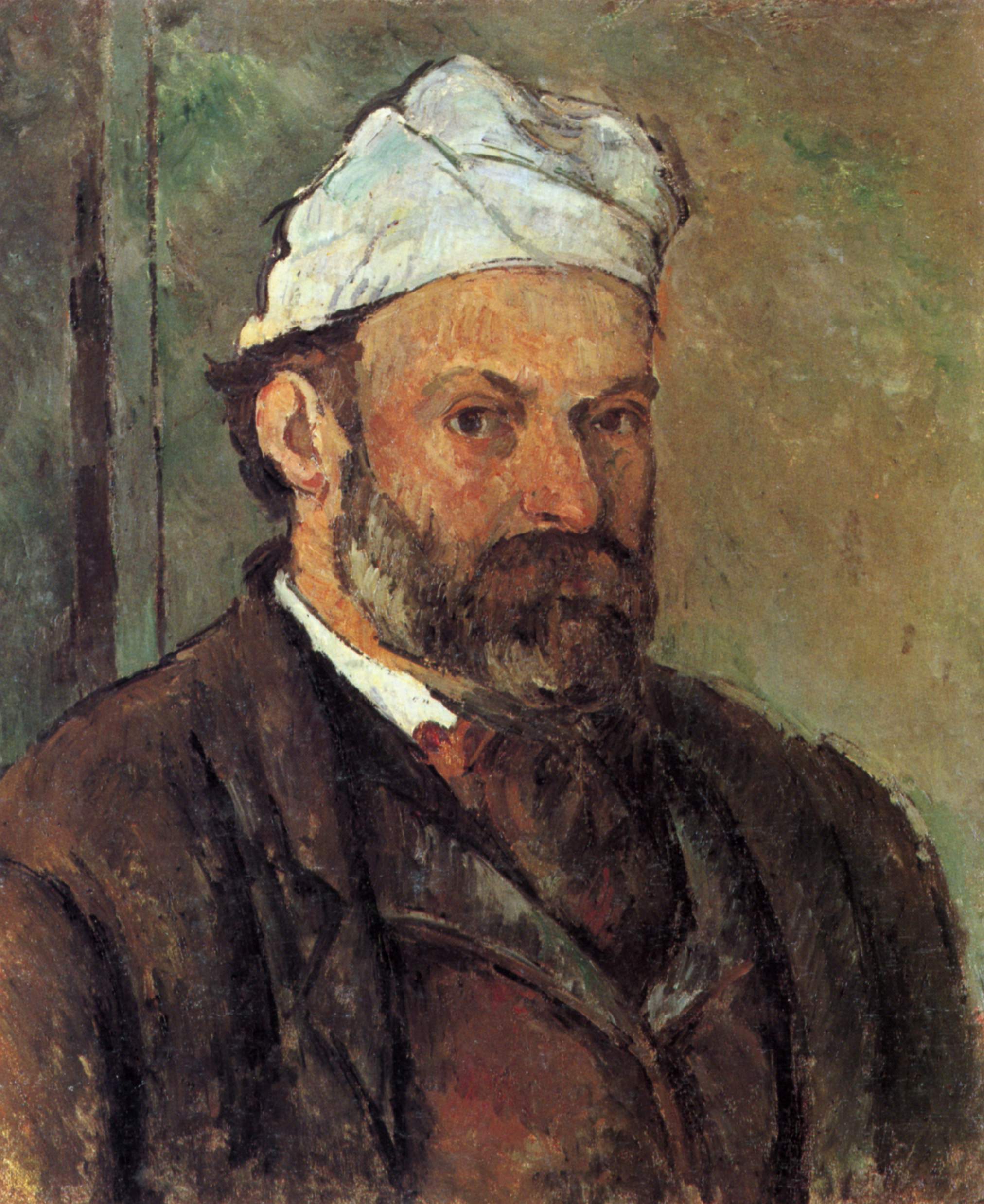 Self portrait with white turbaned (1882) Paul Cézanne tablo - Dekolata