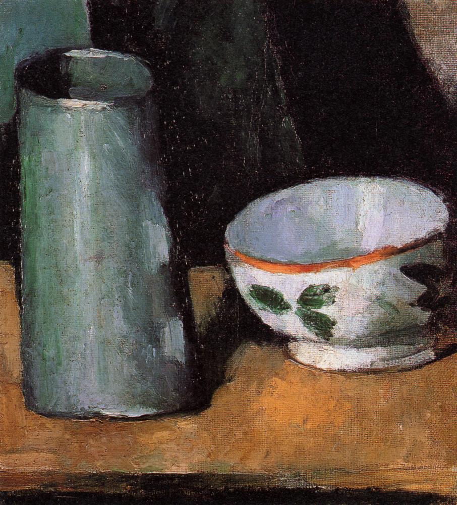 Still Life, Bowl and Milk Jug (1877) Paul Cézanne tablo - Dekolata