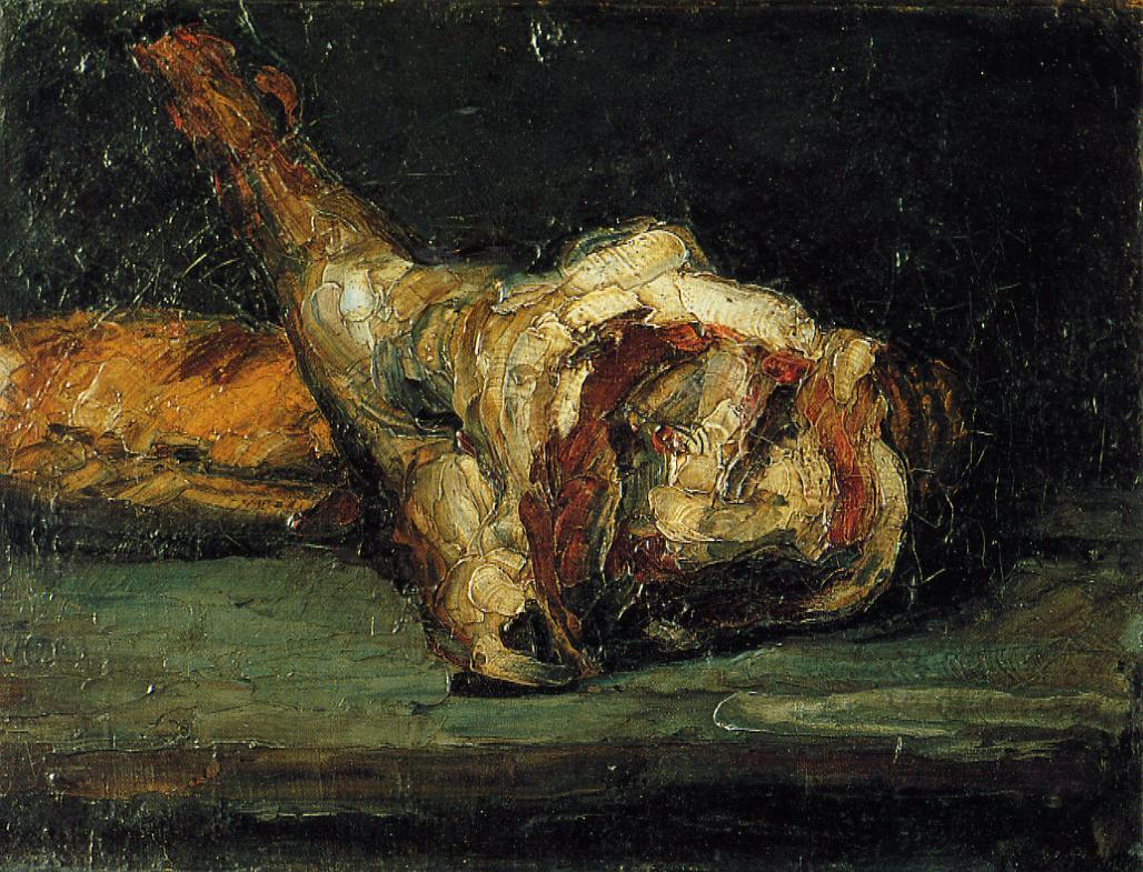 Still Life Bread and Leg of Lamb (1866) – Paul Cézanne Tablo