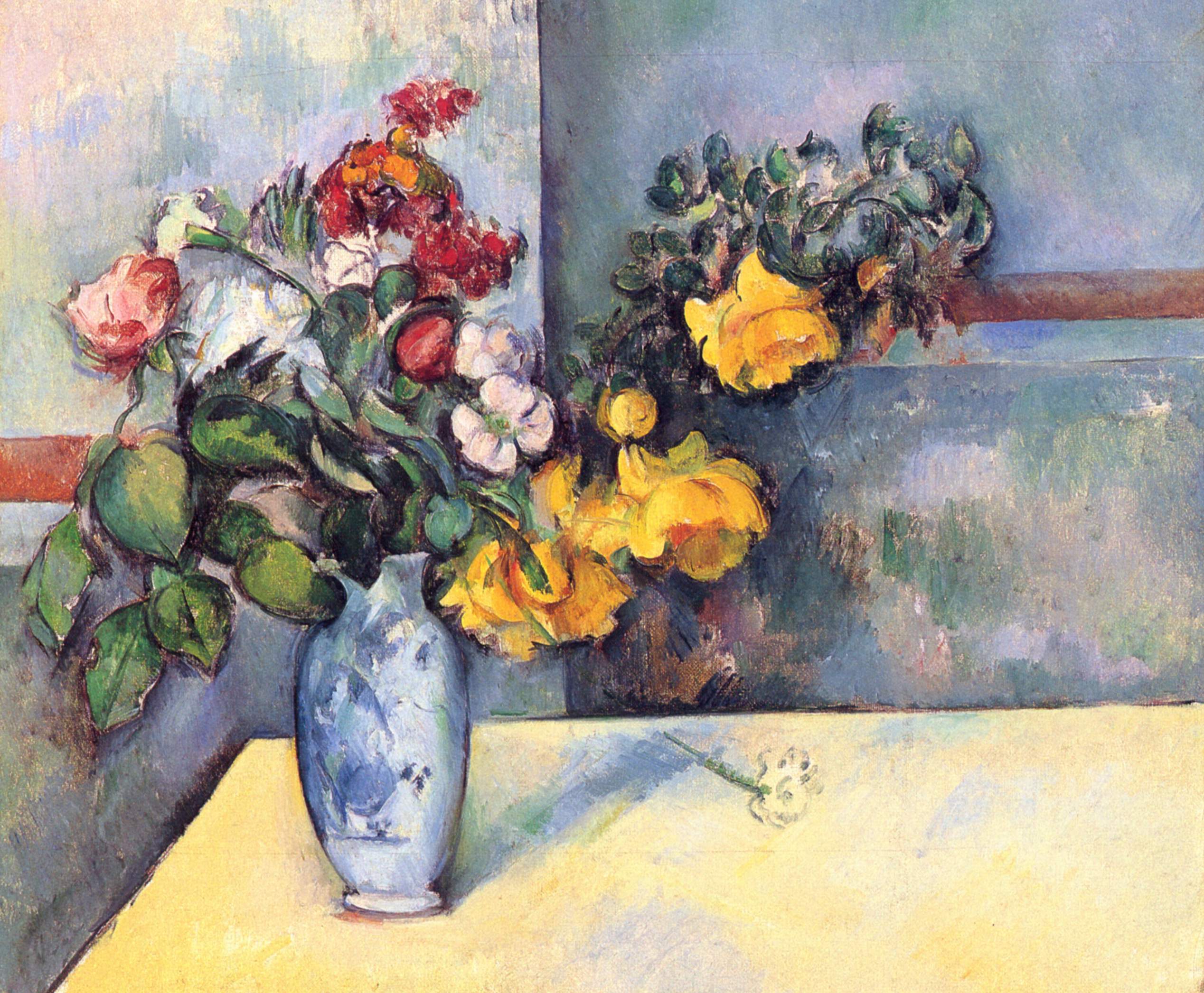 Still Life Flowers in a Vase (1888) Paul Cézanne tablo - Dekolata