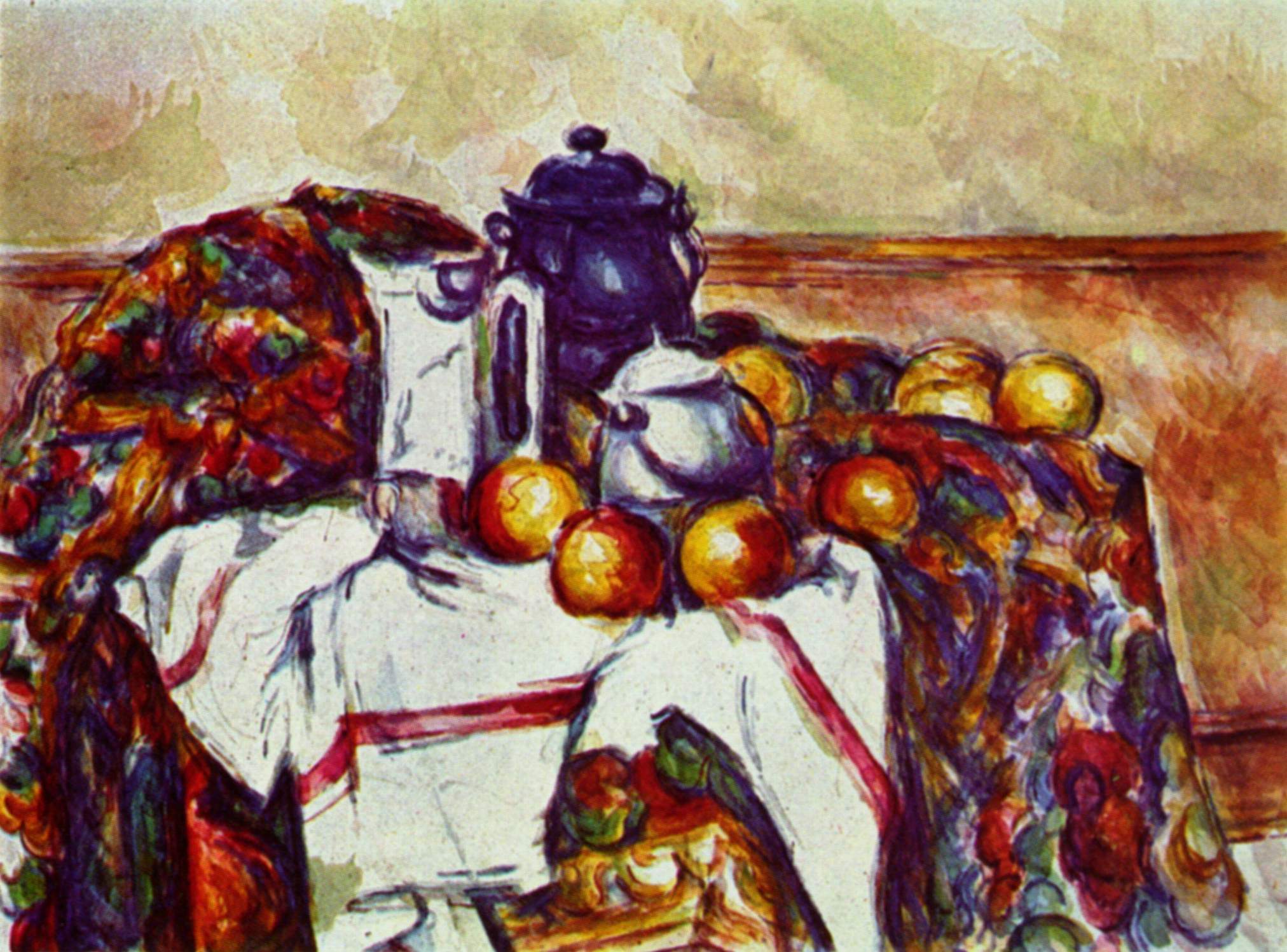 Still Life with Blue Pot (1900) Paul Cézanne tablo - Dekolata