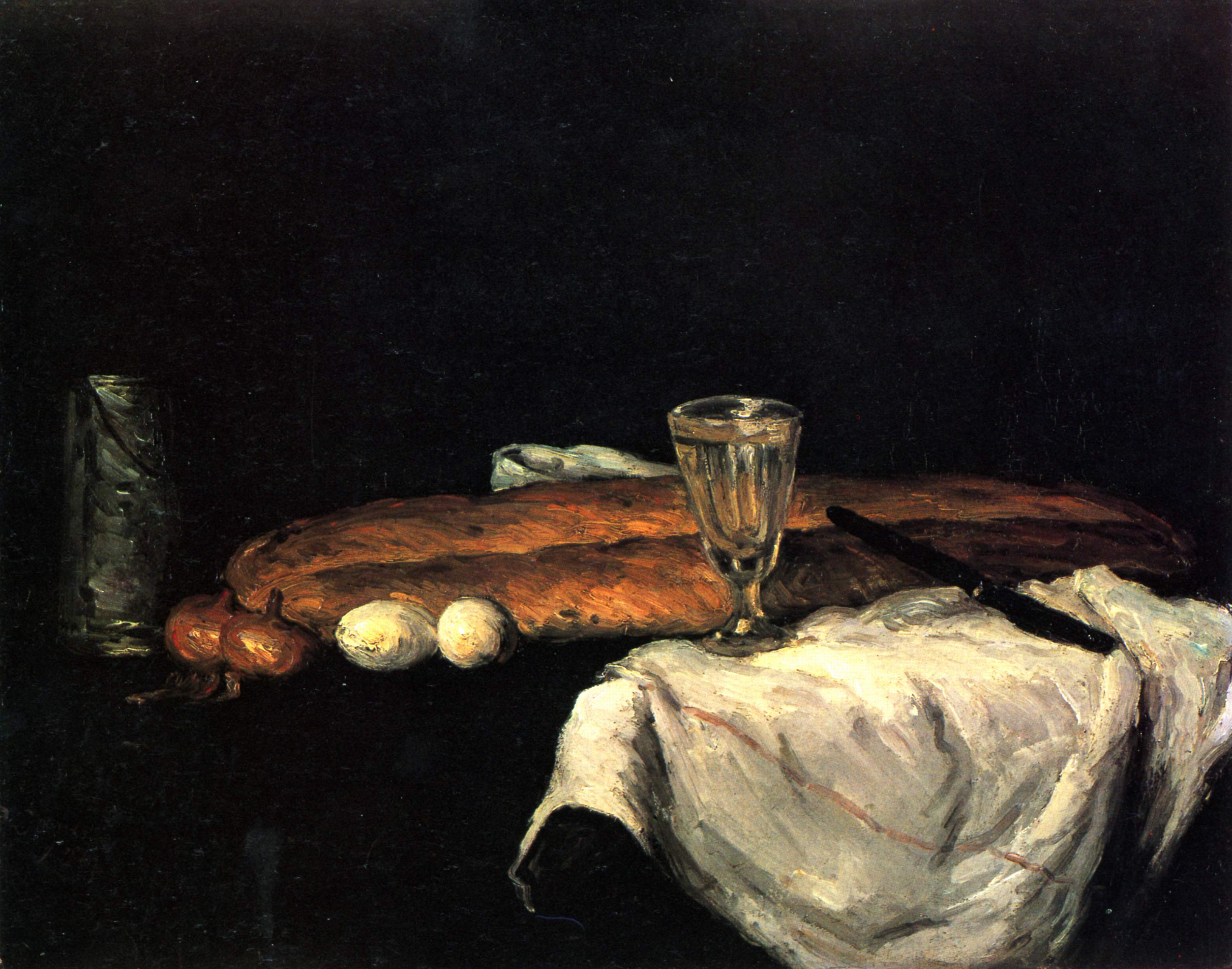 Still Life with Bread and Eggs (1865) – Paul Cézanne Tablo