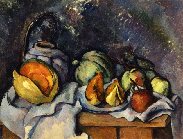 Still Life with Fruit and a Ginger Pot (1895) Paul Cézanne tablo - Dekolata