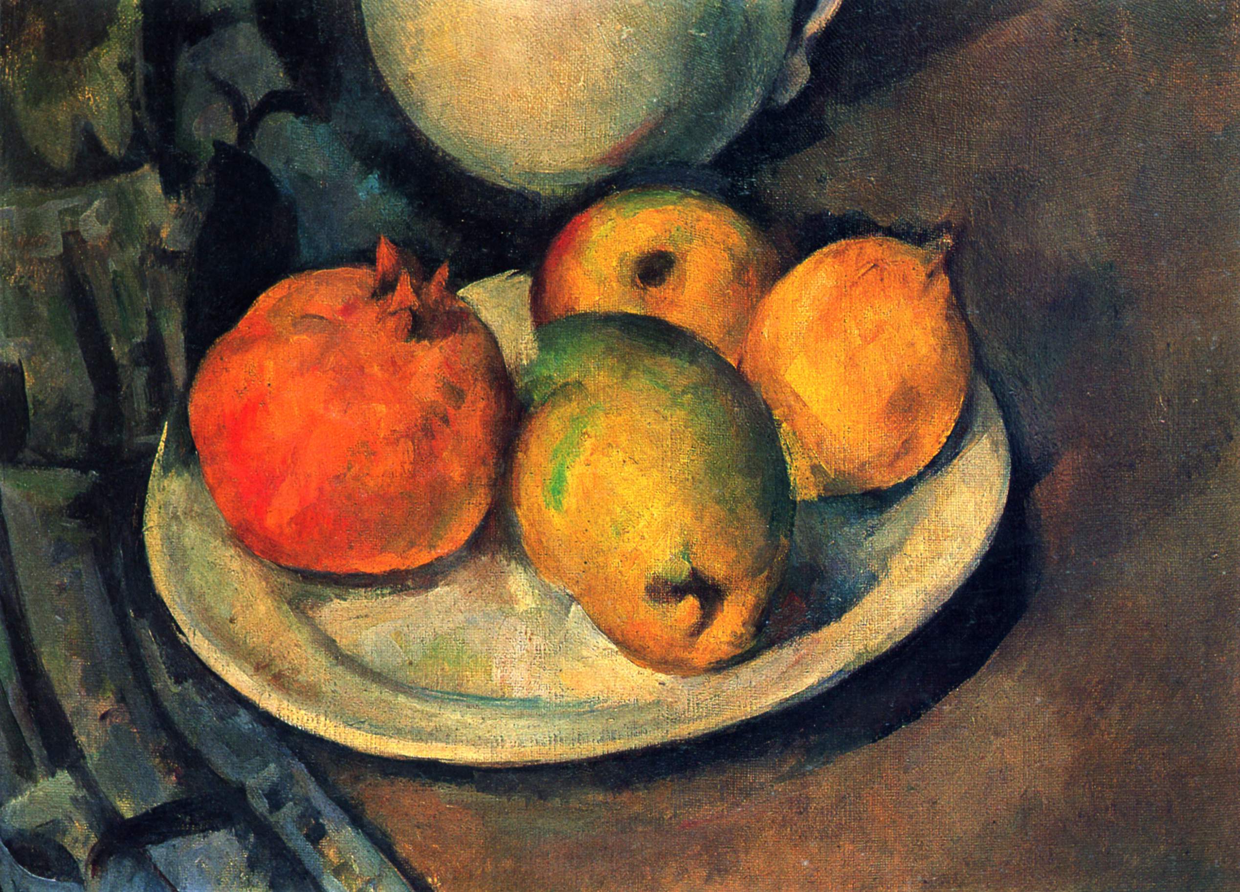 Still Life with Pomegranate and Pears (1890) Paul Cézanne tablo - Dekolata