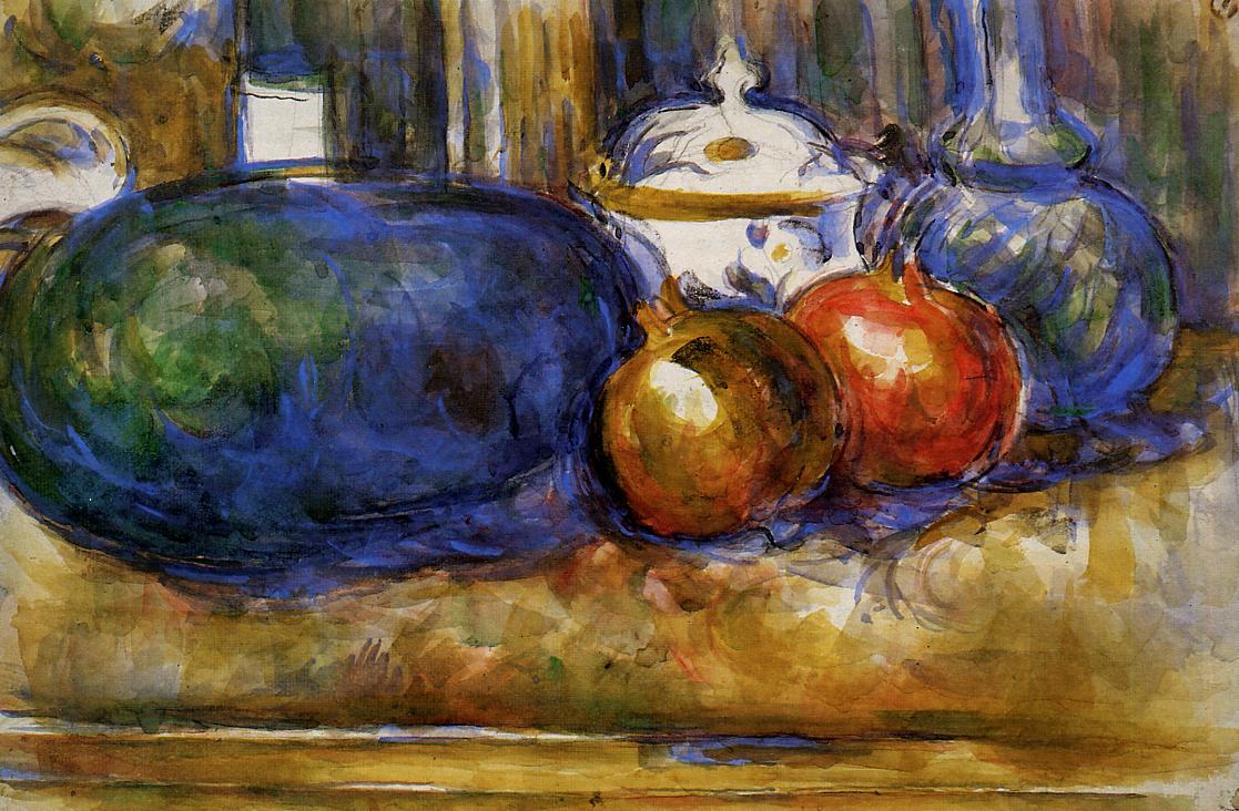 Still Life with Watermelon and Pemegranates (1906) Paul Cézanne tablo - Dekolata