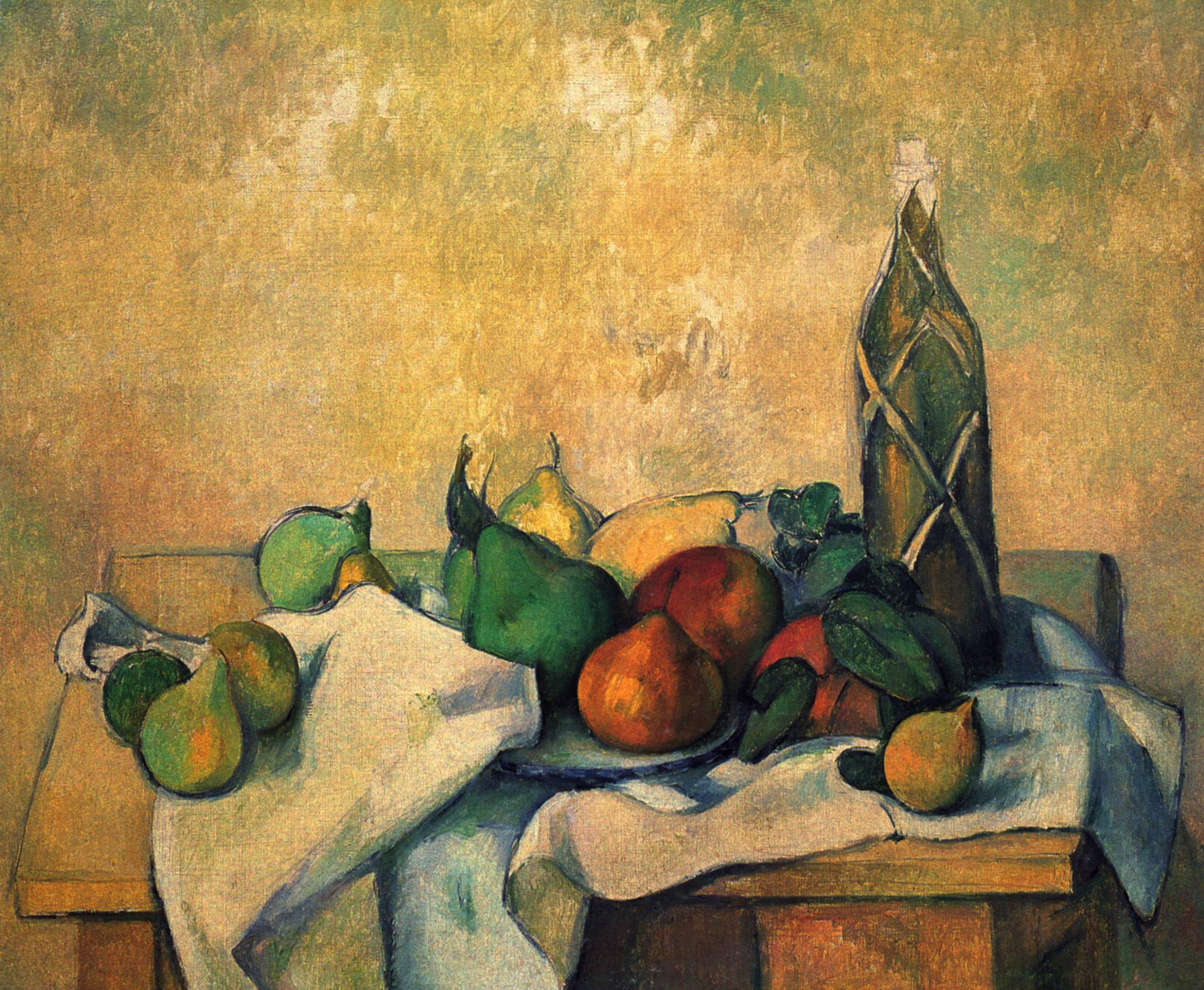 Still life, bottle of rum (1890) Paul Cézanne tablo - Dekolata