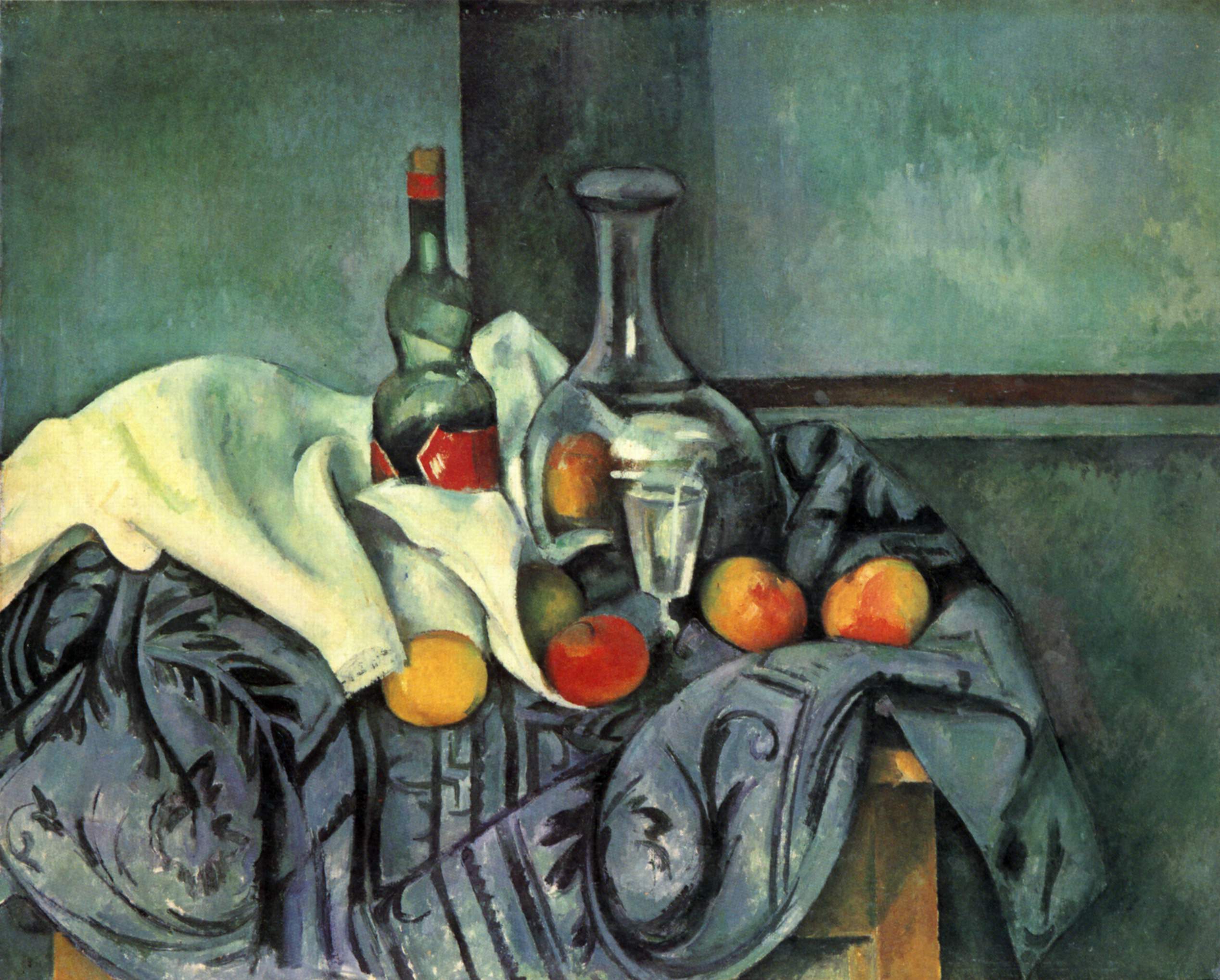 Still life, peppermint bottle (1895) – Paul Cézanne Tablo