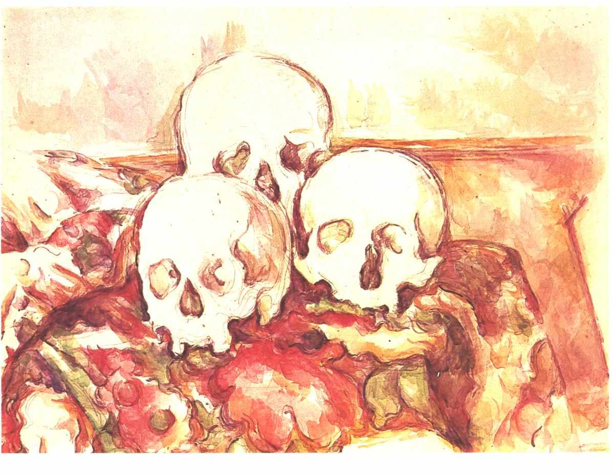 Still life with three skulls (1903) Paul Cézanne tablo - Dekolata