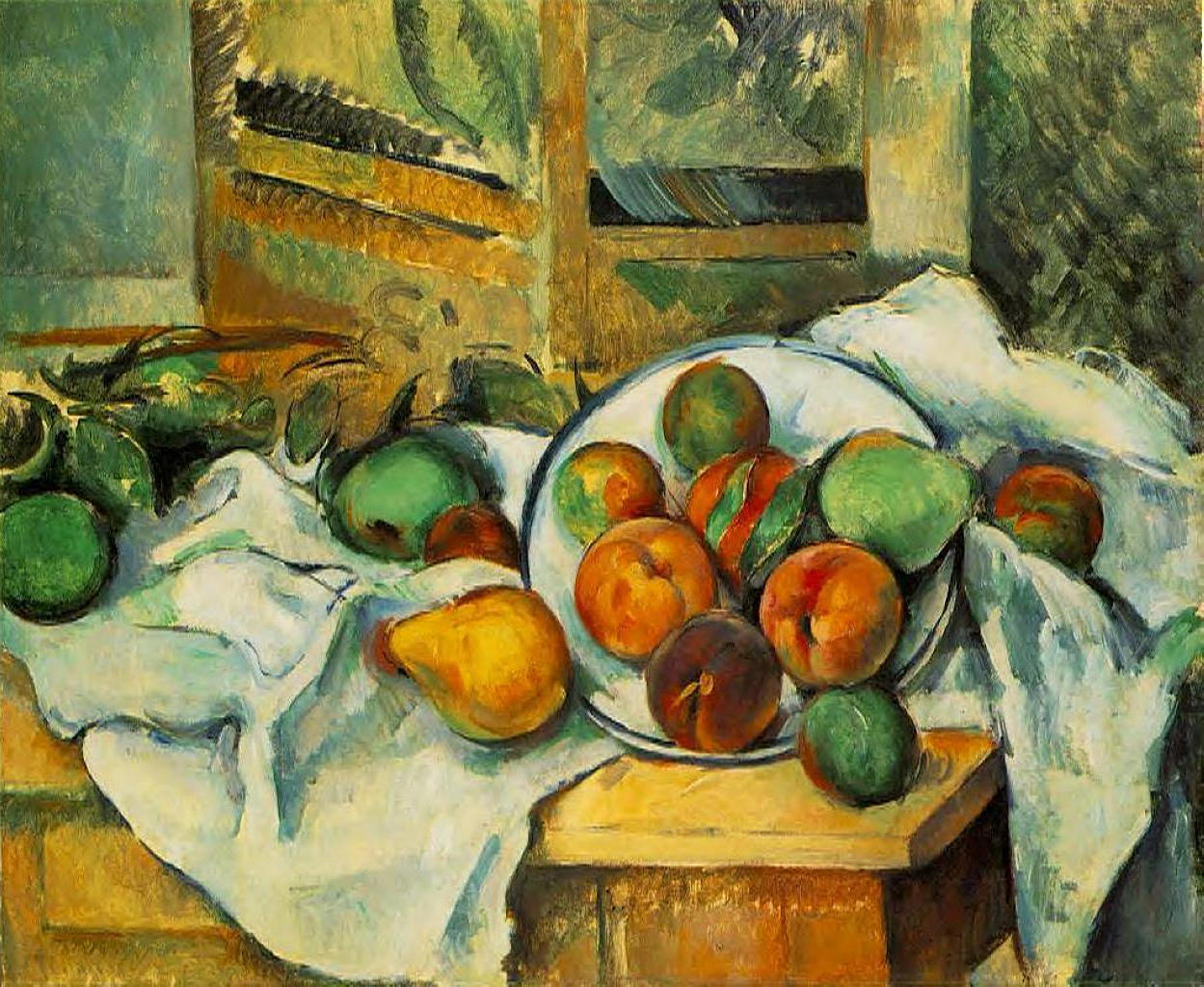 Table, Napkin and Fruit (1900) Paul Cézanne tablo - Dekolata