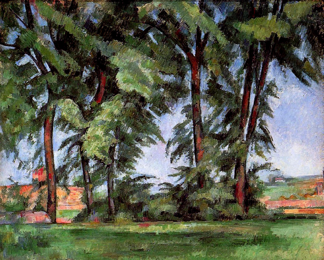 Tall Trees at the Jas de Bouffan (1887) Paul Cézanne tablo - Dekolata