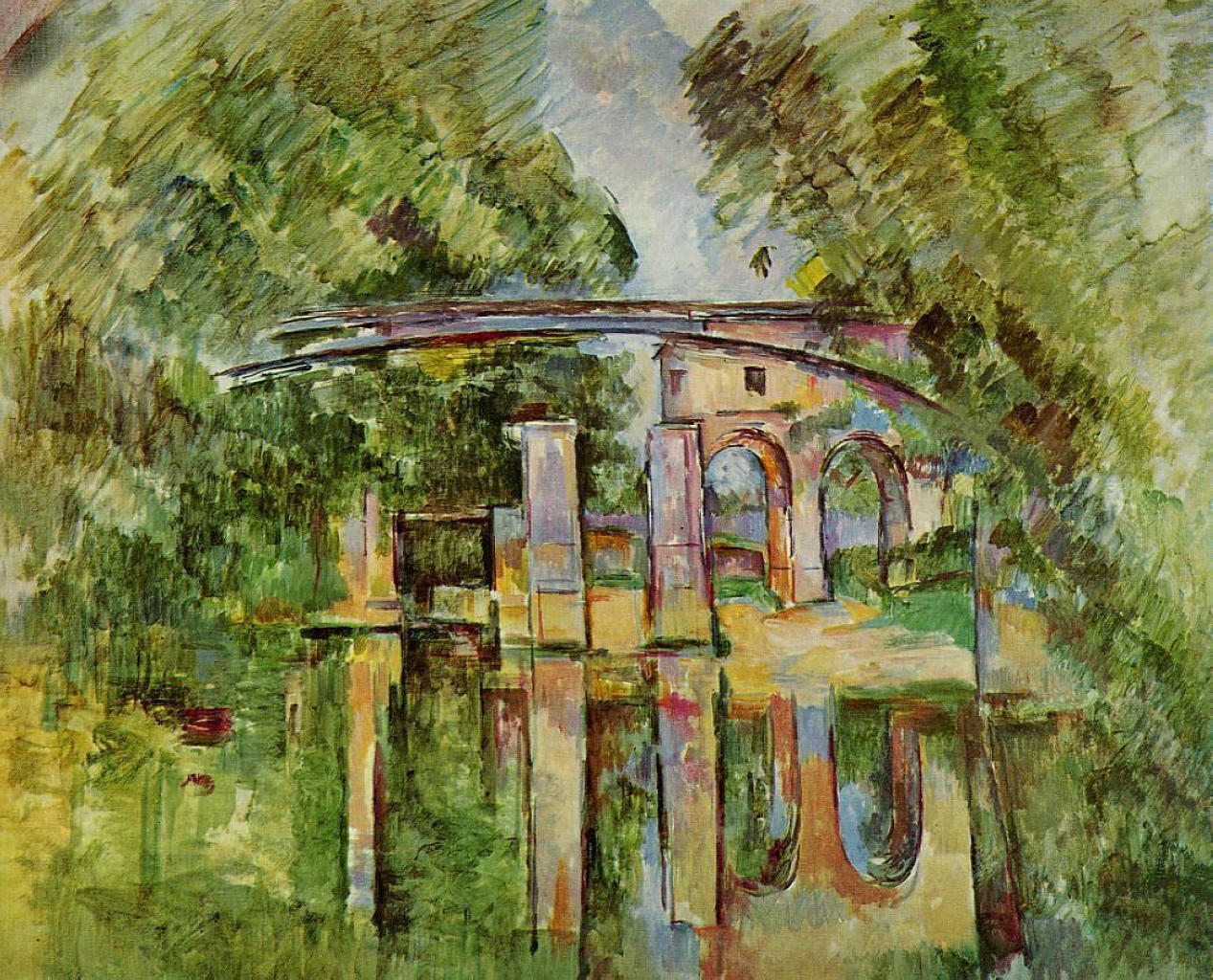 The Aqueduct and Lock (1890) Paul Cézanne tablo - Dekolata