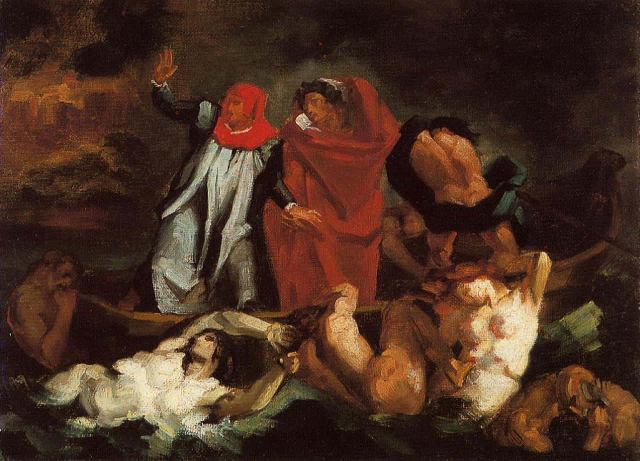 The Barque of Dante (after Delacroix) (1870) Paul Cézanne tablo - Dekolata