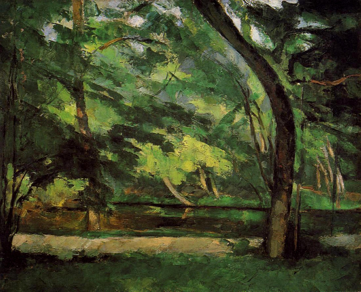 The Etang des Soeurs at Osny (1875) Paul Cézanne tablo - Dekolata