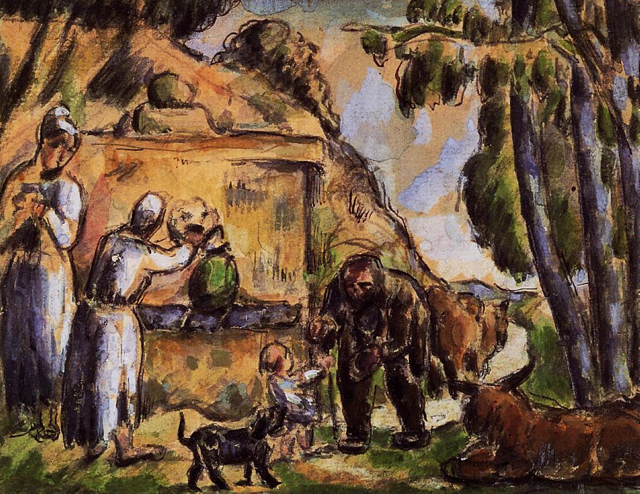 The Fountain (1872) Paul Cézanne tablo - Dekolata