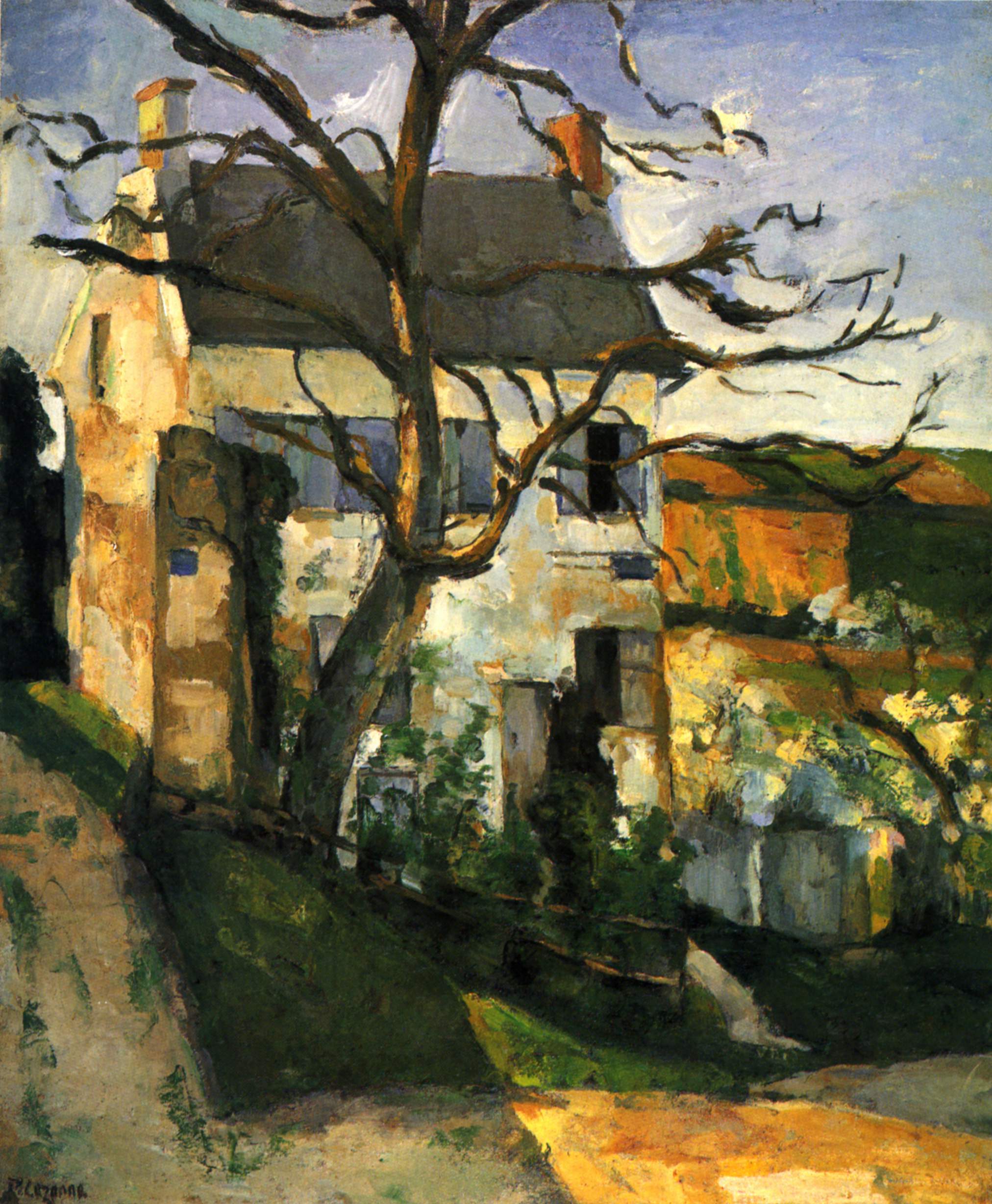 The House and the Tree (1874) Paul Cézanne tablo - Dekolata