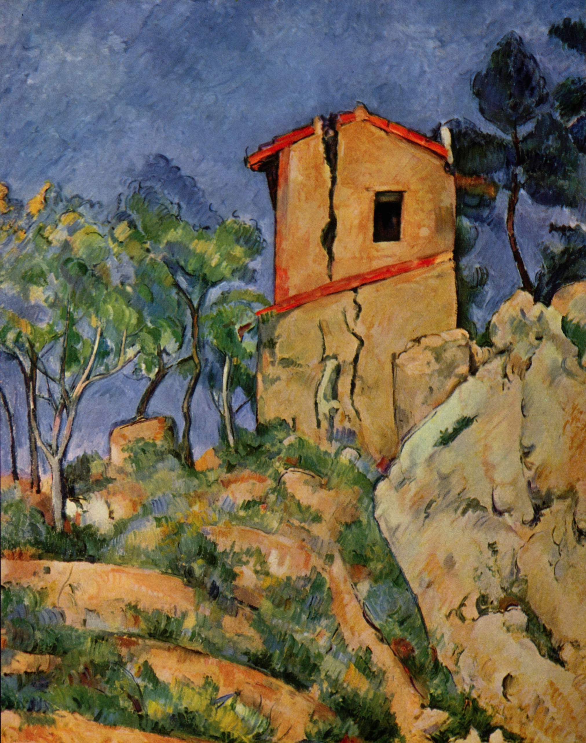 The House with the Cracked Walls (1892) Paul Cézanne tablo - Dekolata