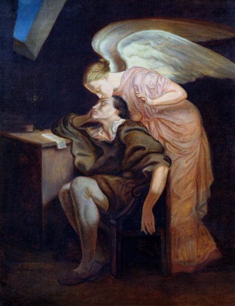 The Kiss of the Muse (1860) Paul Cézanne tablo - Dekolata