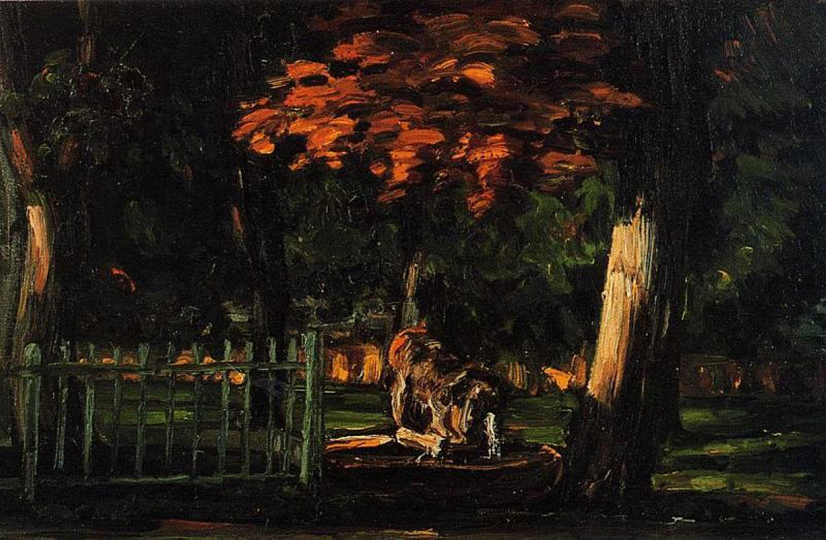 The Lion and the Basin at Jas de Bouffan (1866) – Paul Cézanne Tablo